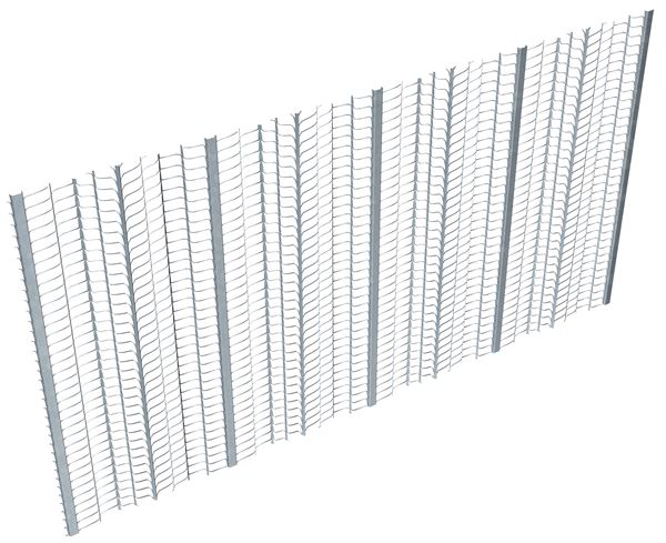 Metalna rešetka - nosač žbuke 2,5x0,6m=1,50m²/ploča, visina žlijeba 4mm, 20ploča/bunt, Z329900LO