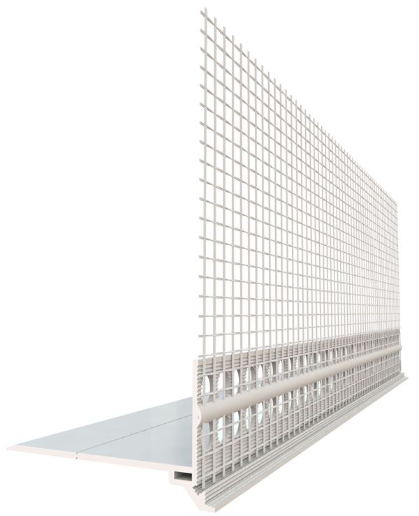 Sokl profil PVC s WDVS mrežicom Typ PRAKTIKA 50x1mm 2,5m/štanga, 25štangi/karton, 40karton/pale, Z4039050