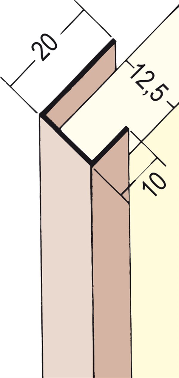 Einfassprofil PVC 3741 12,5mm 2,5lfm/Sta, 50Sta/Bd, 42Bd/Pal, Z43741250