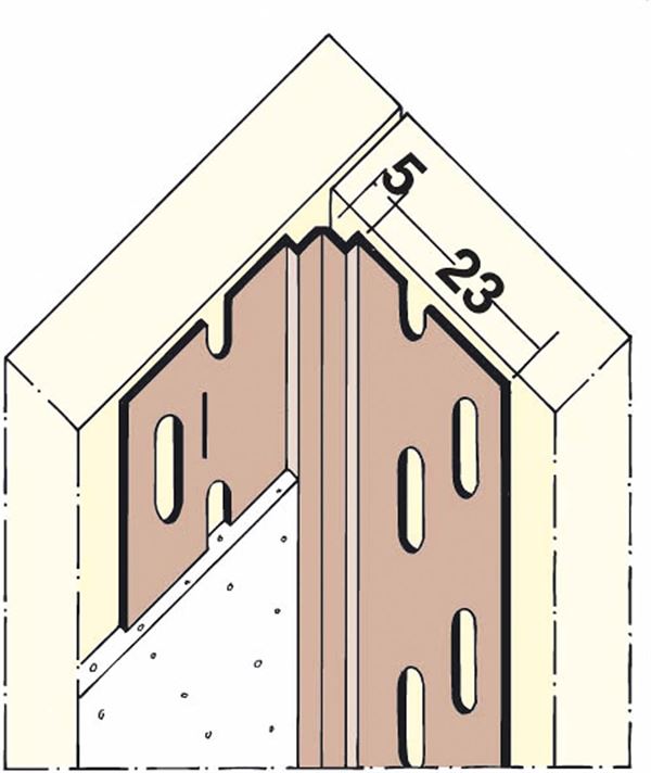 Kutni profil PVC 3770 unutarnji kut suha gradnja 3,05m/štg 70štg/kart, Z43770305