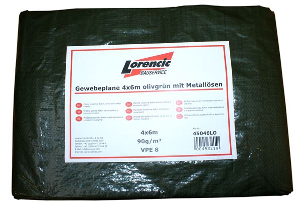 Mrežasta pokrivka 4x6m , maslinastozelena s metalnim ušicama 8kom/pak, Z45046LO