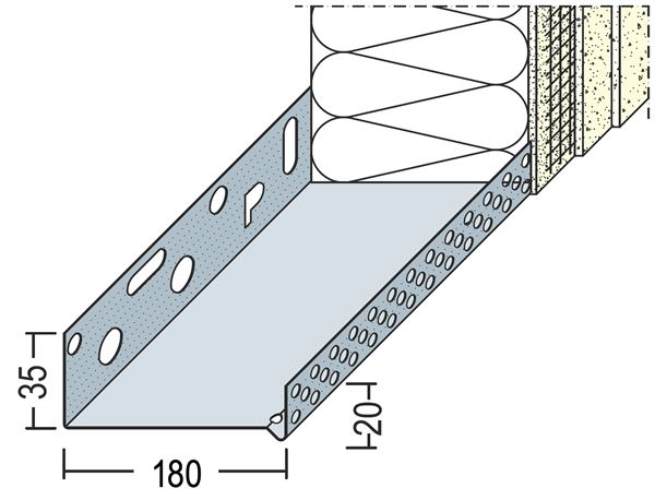 Sokl profil WDVS alu 180mm 90818 (9216) 2,50m/štanga, 6štangi/bunt, Z490818