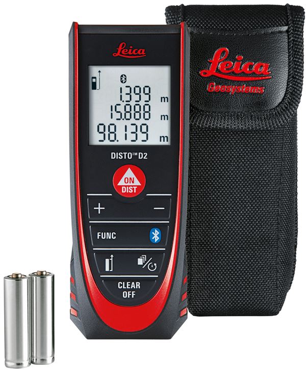 Laserski metar DISTO D2 s baterijama, vezica za ruku, torba, Z837031