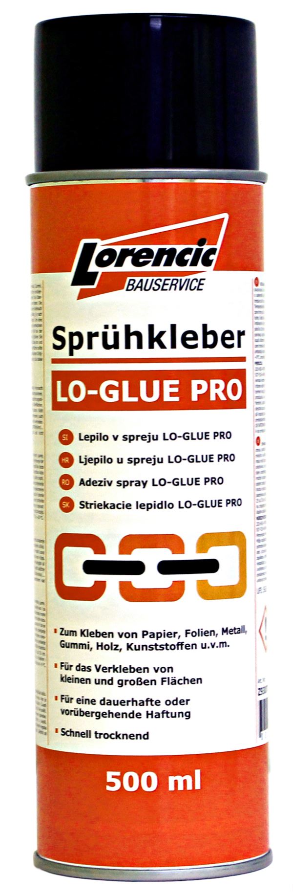 =§= Ljepilo u spreju LO-GLUE PRO 500ml 12kom/kart 75kart/pal, Z930703LO