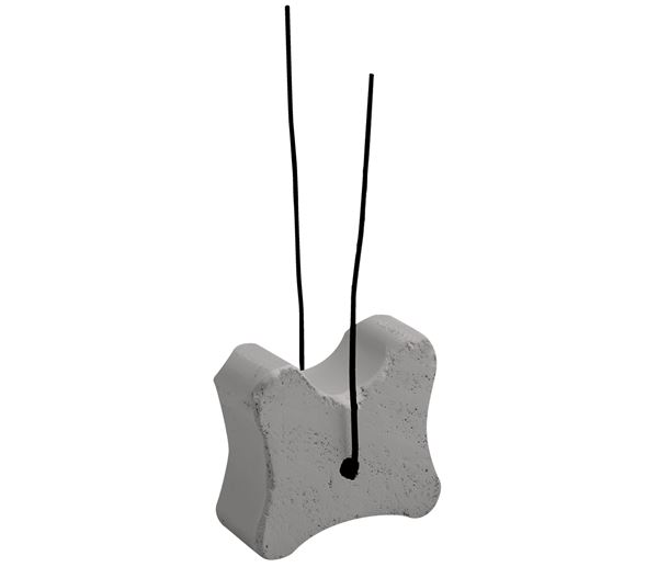 Betonski distanseri Faserbeton-Knochen m. Draht 35/40/50mm Schnittbreite 25mm 250Stk/Sack 40Sack/Pal, ZFBEKD35