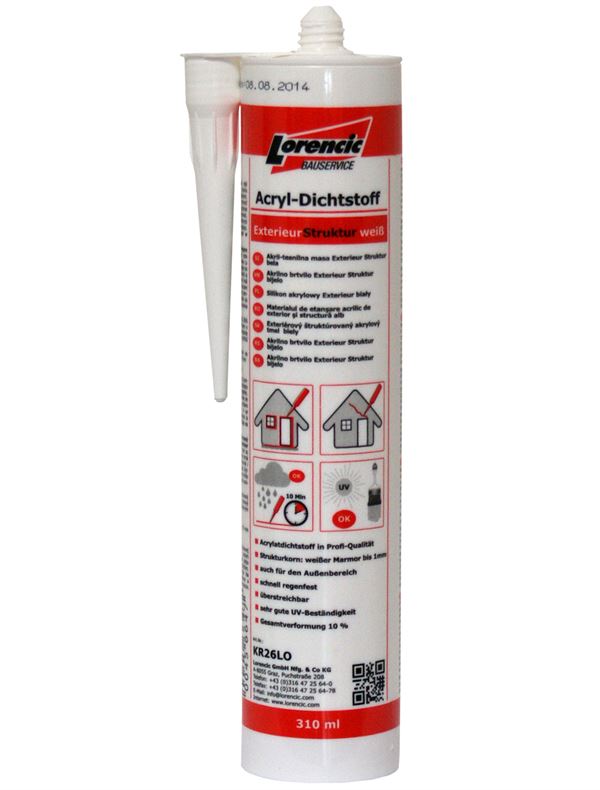Acryl-Dichtstoff Exterieur Struktur weiß 310ml 20Stk/Kart, ZKR26LO