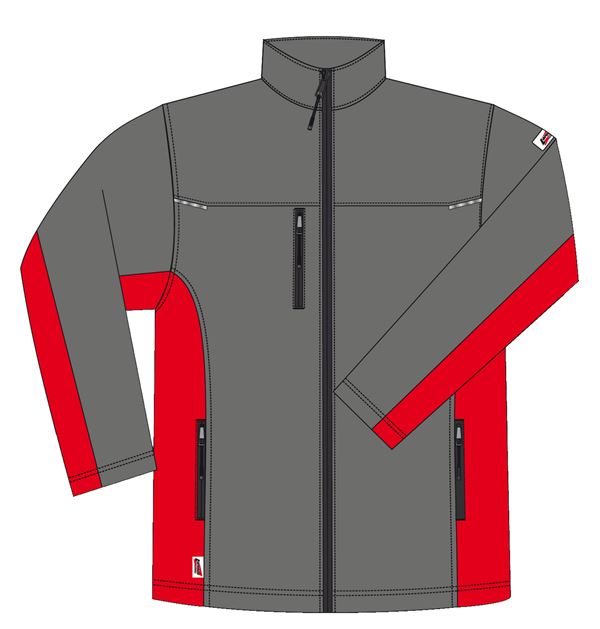 Softshell jakna LO-ACTIVE antracit/crvena 300 g/m² vel. 58 5kom/pak, ZLO-ACTAR-SJ58