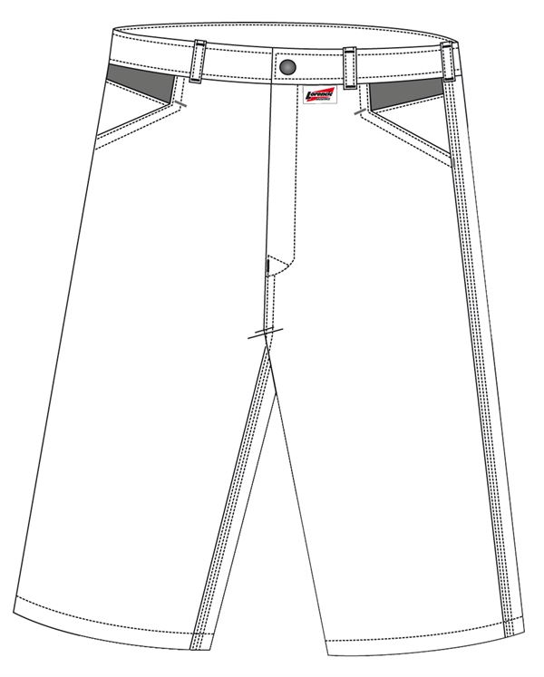 Kratke hlače LO-ACTIVE bijele/antracit 245 g/m² vel. 62 5kom/pak, ZLO-ACTWA-AS62