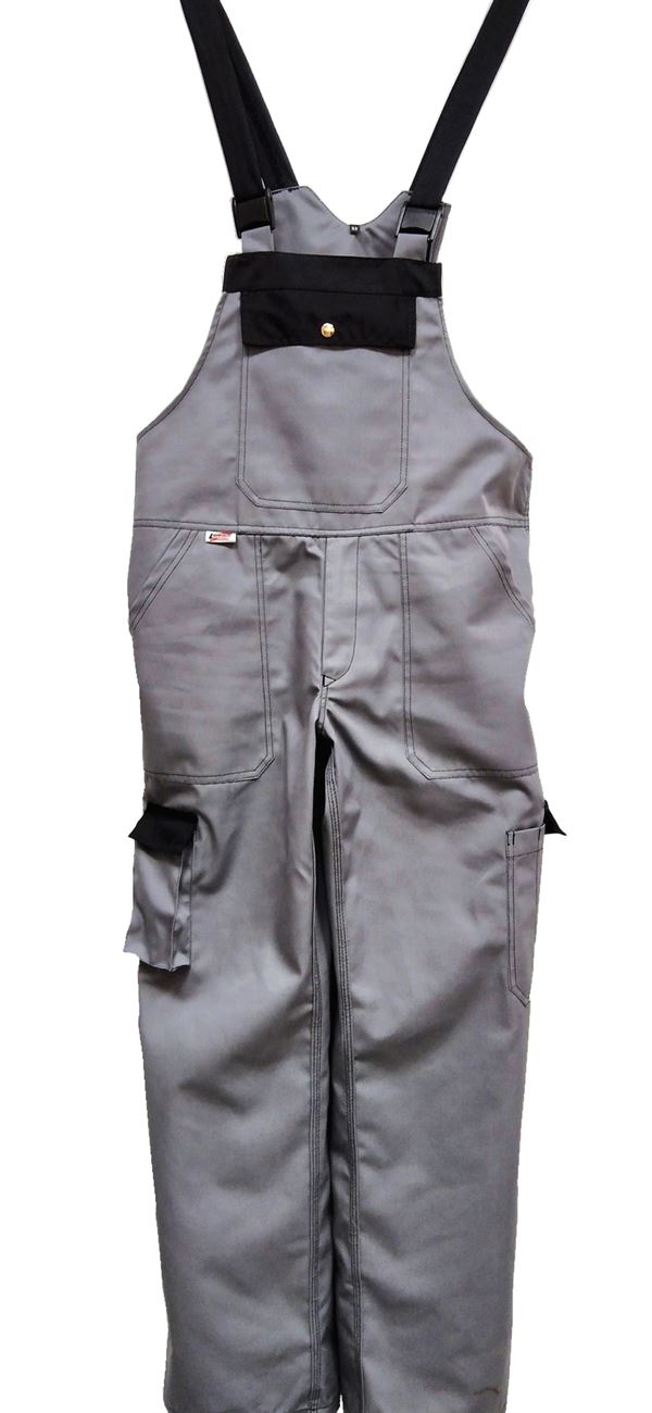 Hlače s naramenicama LO-PROTEC sivo/crne 245 g/m² vel. 52, ZLO-PROTGBLH52
